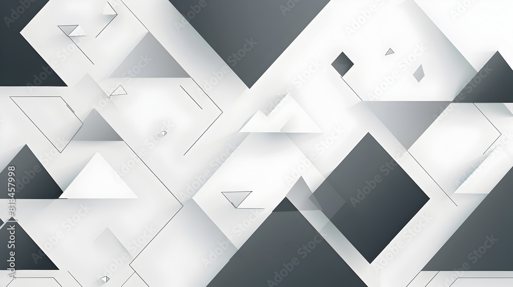 Aufkleber Intersecting Geometric Shapes in Shades of Gray and Charcoal Minimal Abstract Template for Text or Graphics Adhering to Rule of Thirds Composition