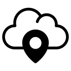 loation, cloud, Cloud Service, networking, information technology Icon