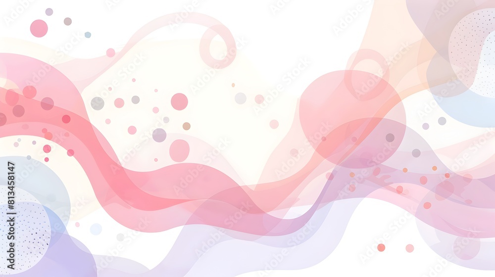 Fototapete Soft Flowing Pastel Geometric Shapes in Abstract Minimalist Composition with Centered Placement and Negative Space