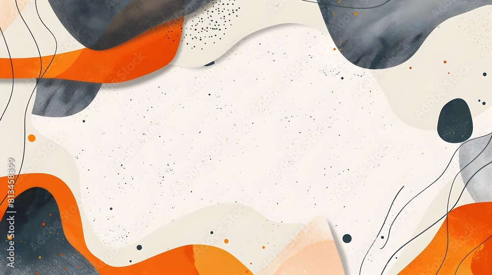 Poster elegant abstract geometric background with fluid organic shapes and earthy color palette