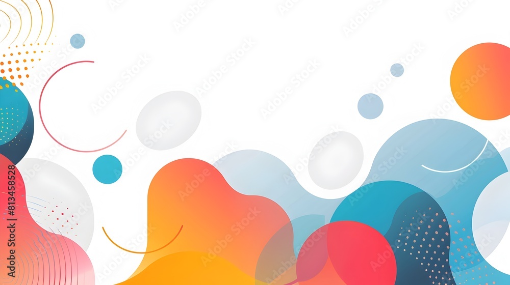 Leinwandbilder vibrant geometric abstract wallpaper pattern with overlapping shapes and gradients on clean white ba