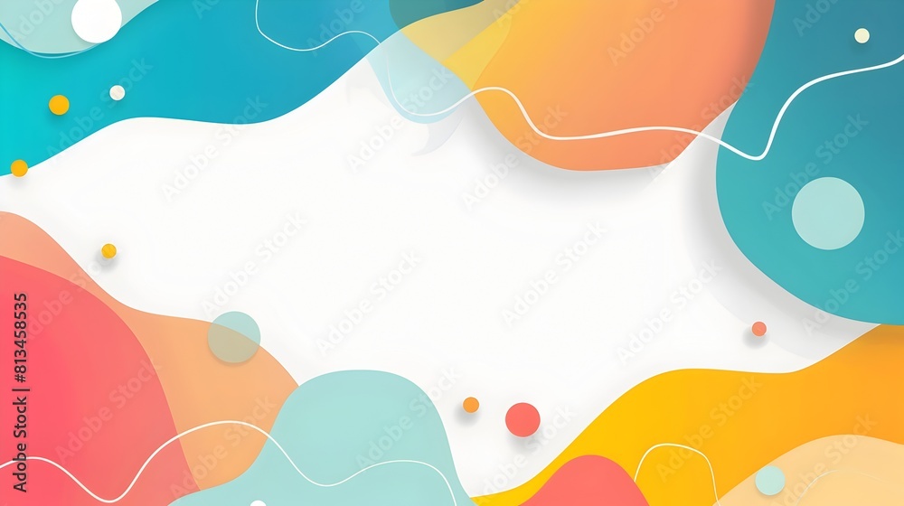 Aufkleber vibrant geometric abstract wallpaper with overlapping shapes and clean white background