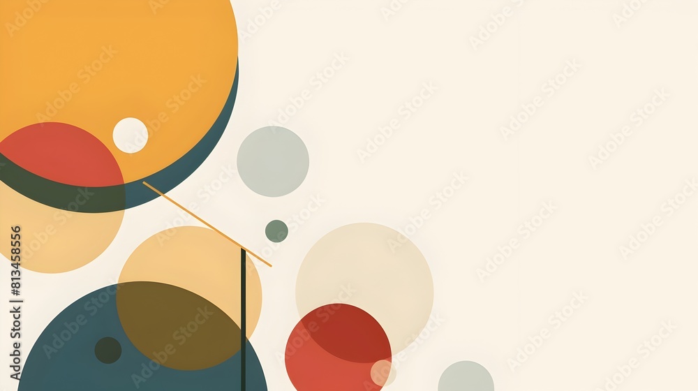 Leinwandbilder vibrant geometric abstract shapes arranged in balanced composition with ample negative space for tex