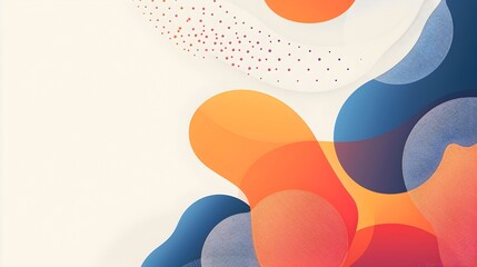 Colorful Overlapping Geometric Shapes on White Background Vibrant Abstract Wallpaper Pattern with Gradients in Flat Design