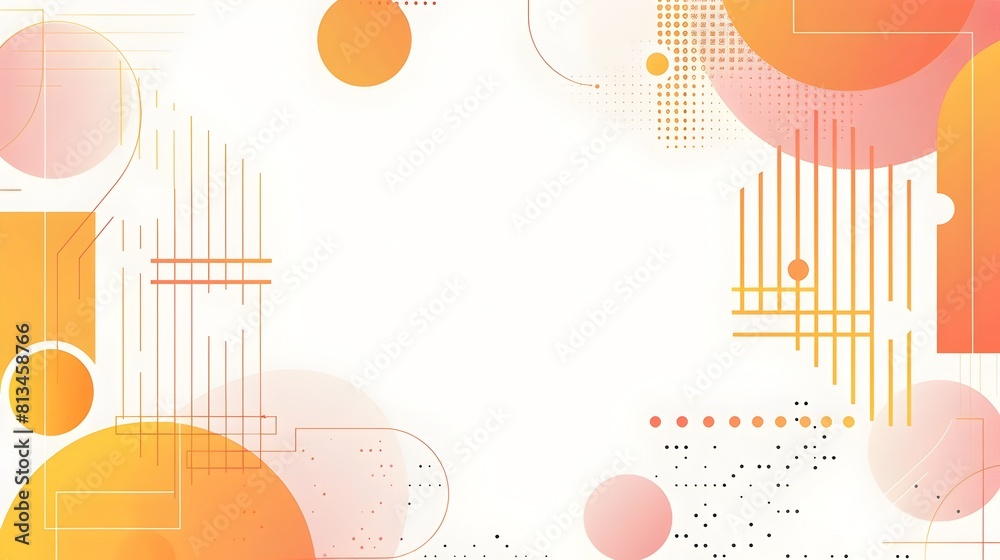 Aufkleber Captivating Geometric Abstraction with Repeating Modular Shapes and Gradients on a Clean White Background