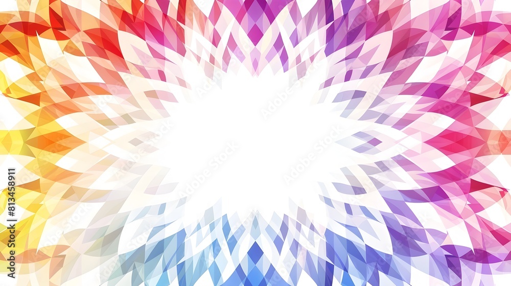 Aufkleber captivating kaleidoscopic geometric template with vibrant jewel toned hues and generous copyspace fo