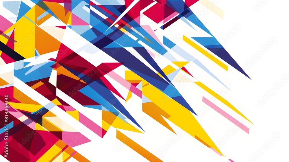 Aufkleber vibrant geometric abstract background with copyspace on white canvas