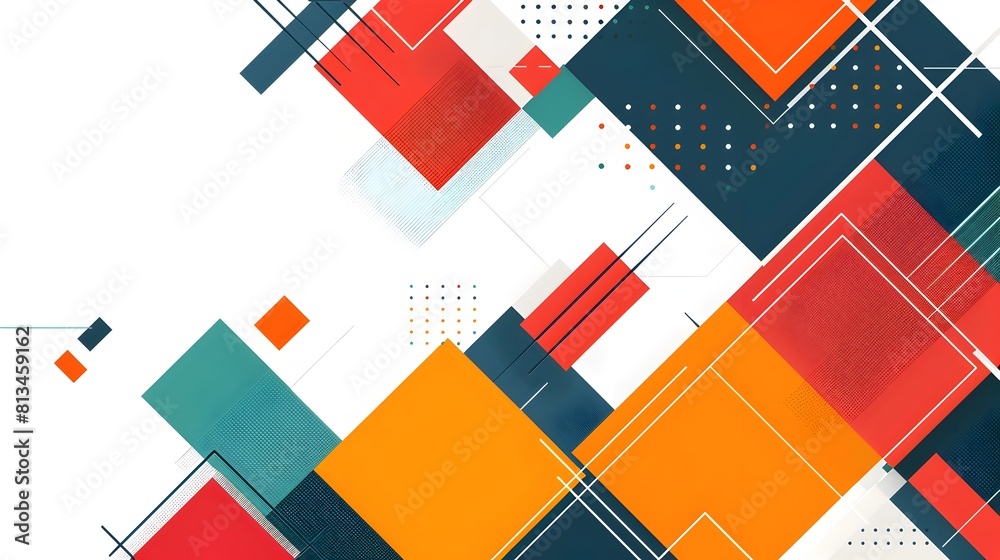 Fototapete striking geometric abstract background with bold color palette and ample copyspace