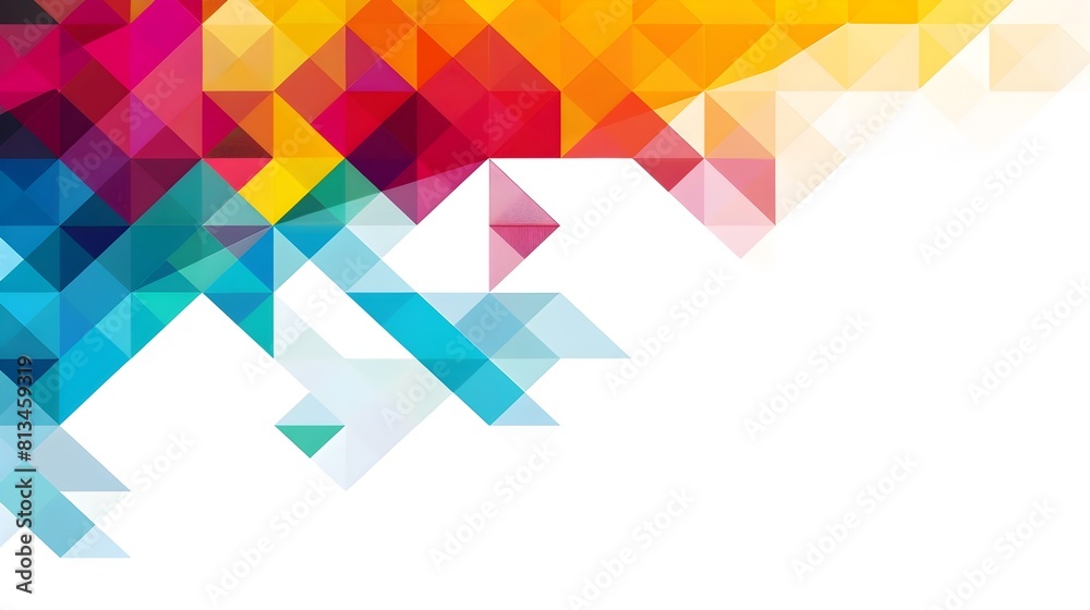 Aufkleber Vibrant Geometric Abstract Template with Copyspace and Rule of Thirds Composition for Contemporary Graphic Design