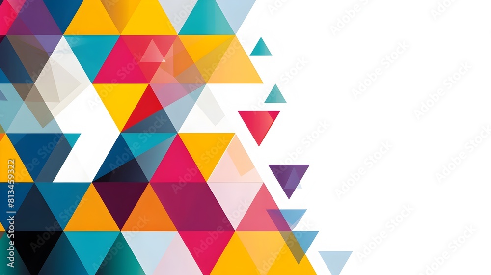 Leinwandbilder mesmerizing abstract geometric template with copyspace and rule of thirds composition in vibrant hig