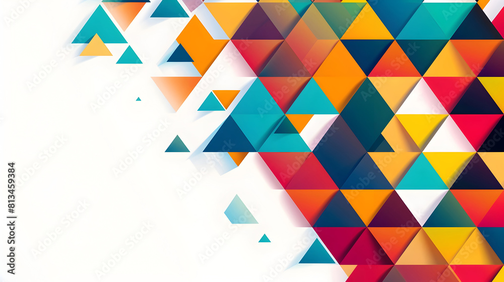 Fototapete captivating geometric abstract with vibrant color palette and ample copyspace for design layouts