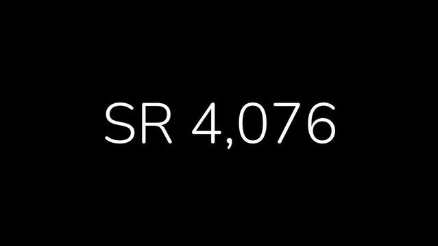 Seychellois Rupee Amount Counting from 0 to 1 Million in 60 Seconds Animation. HD Resolution Animation. Minimalist Style with Transparent Background. Alpha Channel Included.