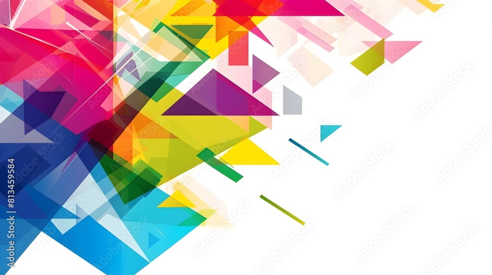 Aufkleber mesmerizing geometric abstract with vibrant color palette and bold contemporary composition