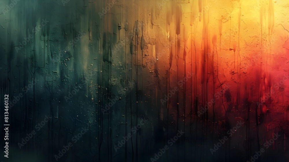 Aufkleber dramatic and colorful grunge abstract background with textural brush strokes and splatters