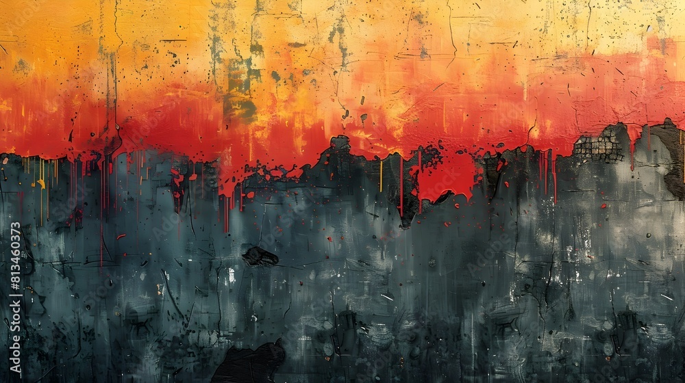 Aufkleber This vibrant abstract grunge background features a dynamic blend of vivid colors grungy textures and captivating brushstrokes creating a captivating