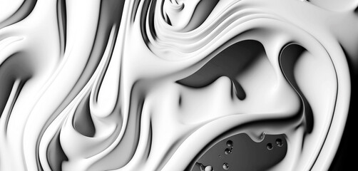Abstract wavy monochrome volumetric pattern. 3d illustration.