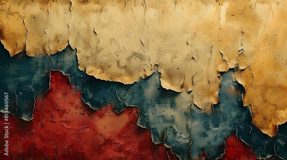 Poster captivating textured abstract grunge background with vibrant contrasting colors and distressed gritt