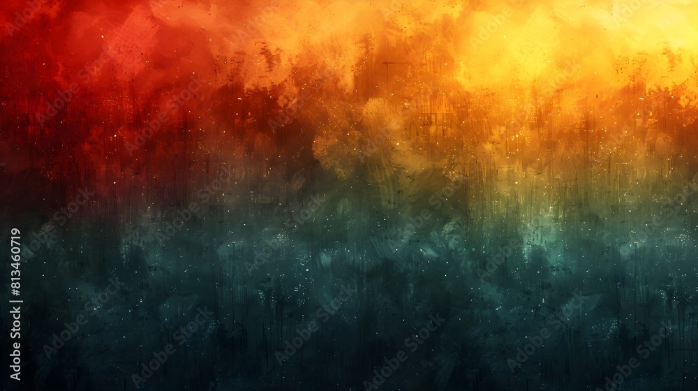 Poster dramatic fiery abstract grunge background with vibrant contrasting hues and textured distressed appe
