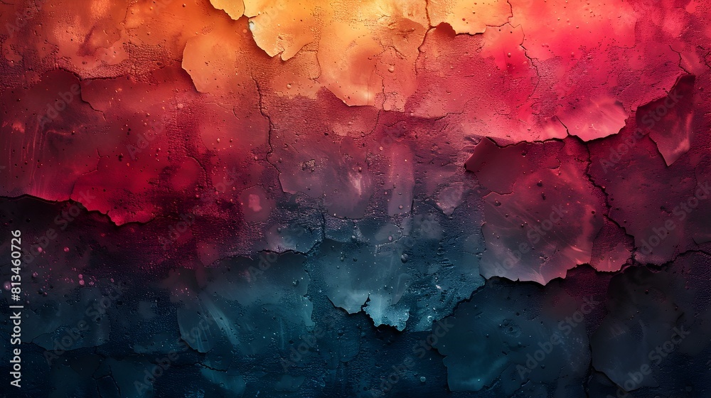Fototapete vibrant and moody abstract grunge textured background with intense color splash and atmospheric effe