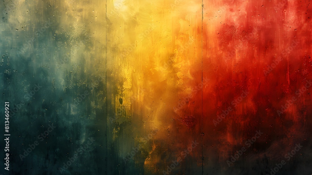 Poster vibrant grunge abstract backdrop with fiery warm and cool tones showcasing layers of distressed text