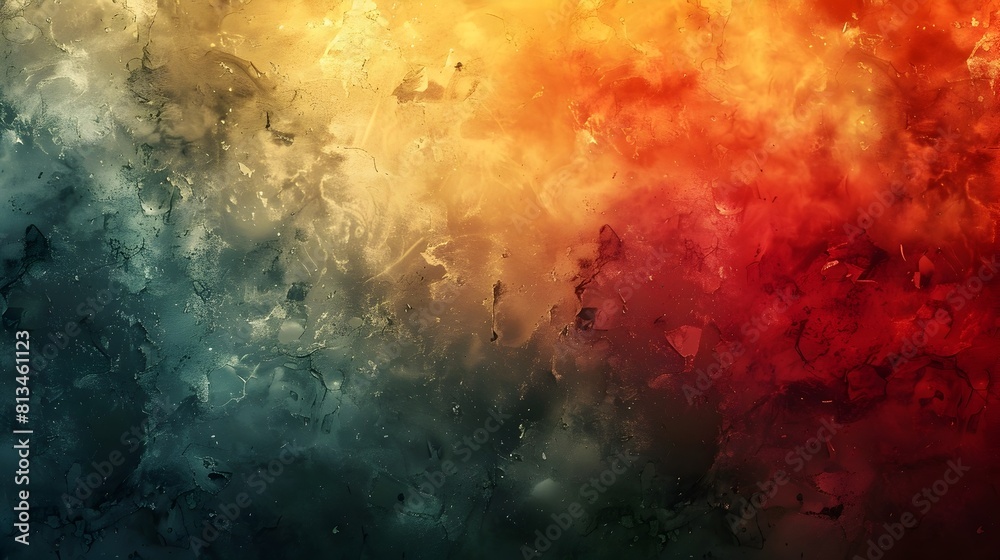 Aufkleber vibrant and grungy abstract textured background with dynamic swirls of fiery colors and moody atmosp