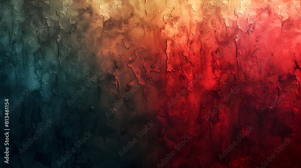 Aufkleber Fiery and Grungy Abstract Background with Layered Textures and Dramatic Color Splashes