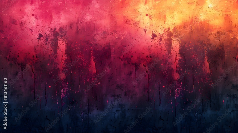 Poster captivating fiery abstract grunge backdrop with dramatic color splashes and textural brush strokes