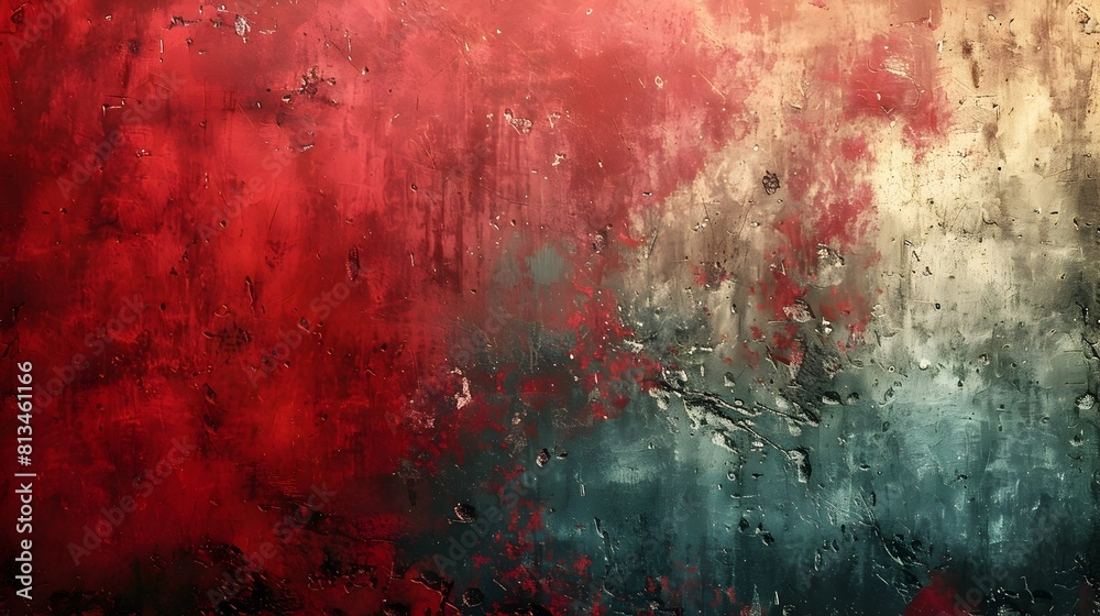 Poster vibrant grunge abstract background with dramatic color splash and distressed texture
