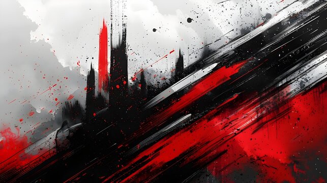 Dramatic Abstract Grunge Background with Vibrant Halftone and Ink Splash Effects for Cutting Edge Digital Artwork and Branding