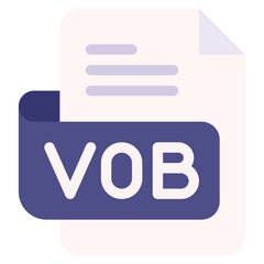 Vector Icon vob, file type, file format, file extension, document