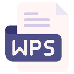 Vector Icon wps, file type, file format, file extension, document