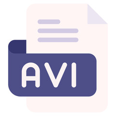 Vector Icon avi, file type, file format, file extension, document