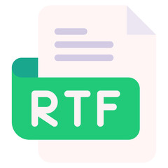 Vector Icon rtf, file type, file format, file extension, document