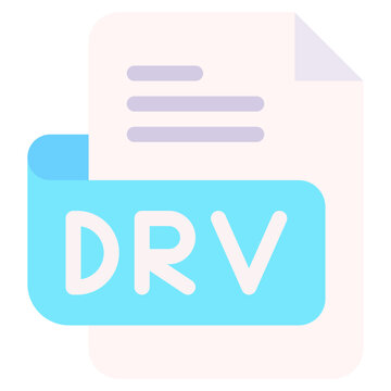 Vector Icon drv, file type, file format, file extension, document