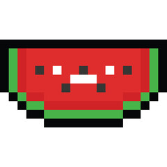 Pixel art cartoon watermelon icon