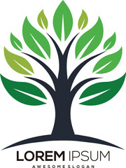 Fototapeta premium a minimalist tree logo vector art illustration with a tree icon logo