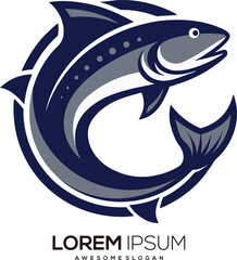 a minimalist Trout logo vector art illustration with a Trout icon logo