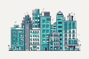 Obraz premium An illustration showcasing a city skyline with towering skyscrapers, bustling streets, and illuminated buildings under a night sky