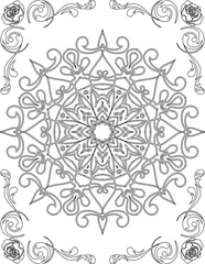 Printable Mandala Coloring Page for Adults. Educational Resources for School for Kids. Adults Coloring Book. Mandala Coloring Activity Worksheet.
