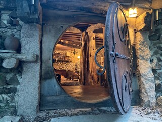 Entr&eacute;e d'une maison de hobbit