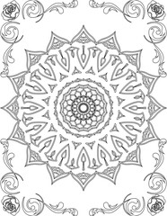 Printable Mandala Coloring Page for Adults. Educational Resources for School for Kids. Adults Coloring Book. Mandala Coloring Activity Worksheet.