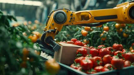 Robotics arm organic farm robot machine processing hand machinery factory green nature plant garden grow food warehouse natural rack glasshouse cos	