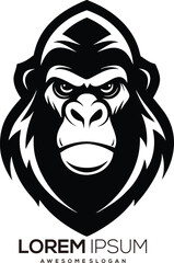 a minimalist Gorilla  logo vector art illustration with a Gorilla icon logo