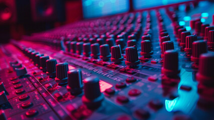 Studio Sound Mastery: Professional Audio Mixer in Recording Studio, Sound Mixing Desk, Sound Mastering For Radio and TV Broadcast.
