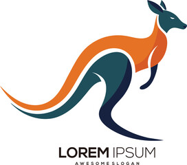 a minimalist Kangaroo logo vector art illustration with a Kangaroo icon logo