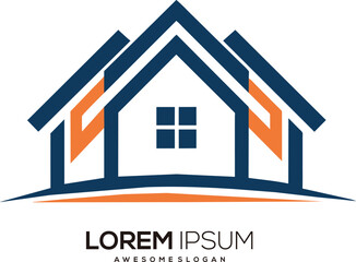 a minimalist house logo vector art illustration with a house icon logo