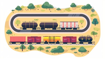 Freight Train Transport in Rural Setting