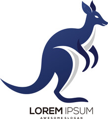 a minimalist Kangaroo logo vector art illustration with a Kangaroo icon logo