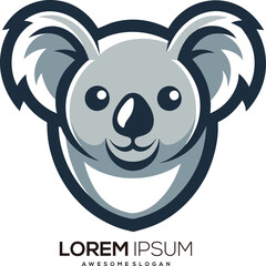 a minimalist Koala logo vector art illustration with a Koala icon logo
