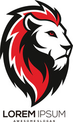 a minimalist Lion logo vector art illustration with a Lion icon logo